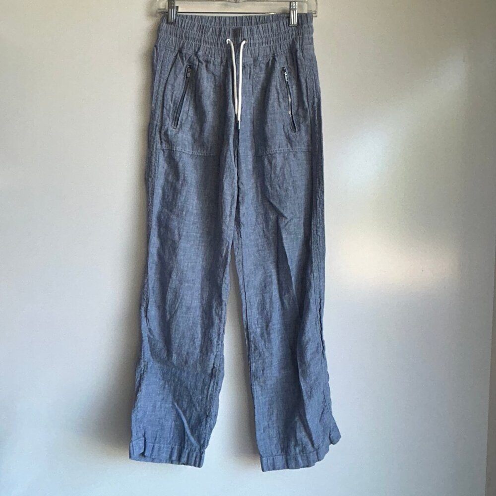 ATHLETA Cabo Linen Wide Leg Pants Size 2 Chambray Blue - Picture 3 of 12